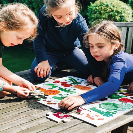 Puzzle madera para piso verduras