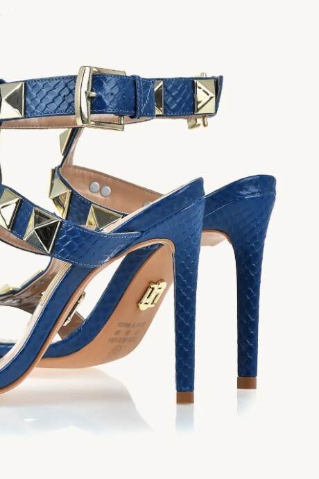 Sandalia taco alto Snake Safita Azul