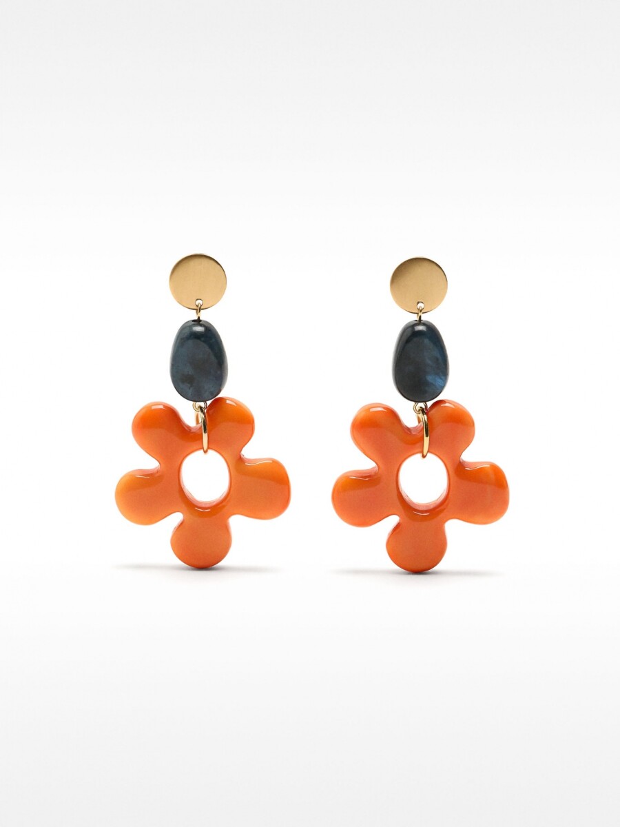 Pendientes Largos Flor multicolor