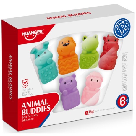 Set de 6 Animalitos Huanger Silicona Texturizada 001