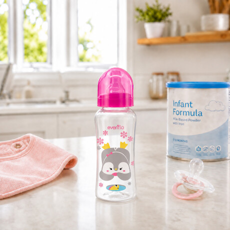 Mamadera Evenflo Forest Bebés 3-12M 240Ml Tetina Flujo Medio Rosa