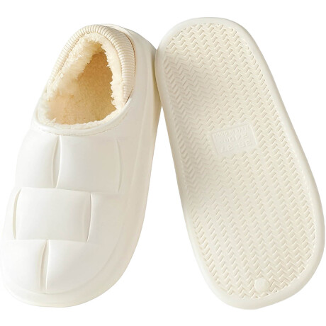 Pantufla Gomón Antideslizante Invierno Unisex Blanco