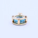 Colgante oro 18k 2 tonos con topacio azul. Colgante oro 18k 2 tonos con topacio azul.