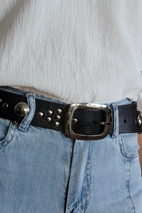 Cinto Snake Negro Plata