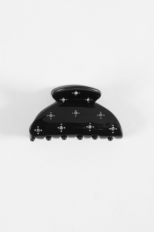 Broche strass acrílico negro