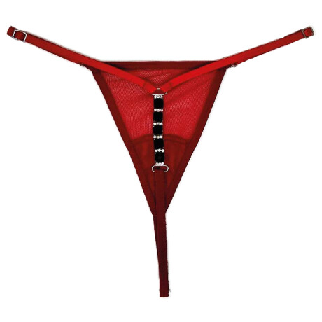 Tanga Con Strass Y Tiras Regulables Rojo