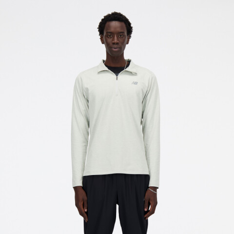 Casaca Running Space Dye 1/4 Zip Hombre Grey