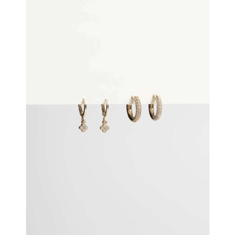 Set De Argollas Con Cubic Dorado