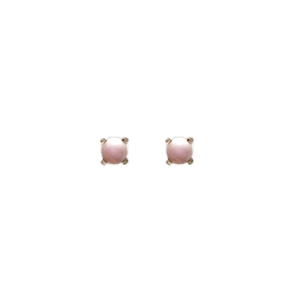 Abridores bebe Bolitas - Plata 925 - Cuarzo rosa- AB3024 Conpiedra