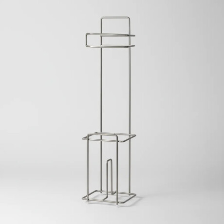 Soporte Papel Higiénico De Pie Acero Plateado