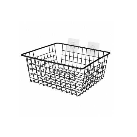 Canasto Cesto Organizador Metal Cocina Baño Oficina 28x22x12cm Negro