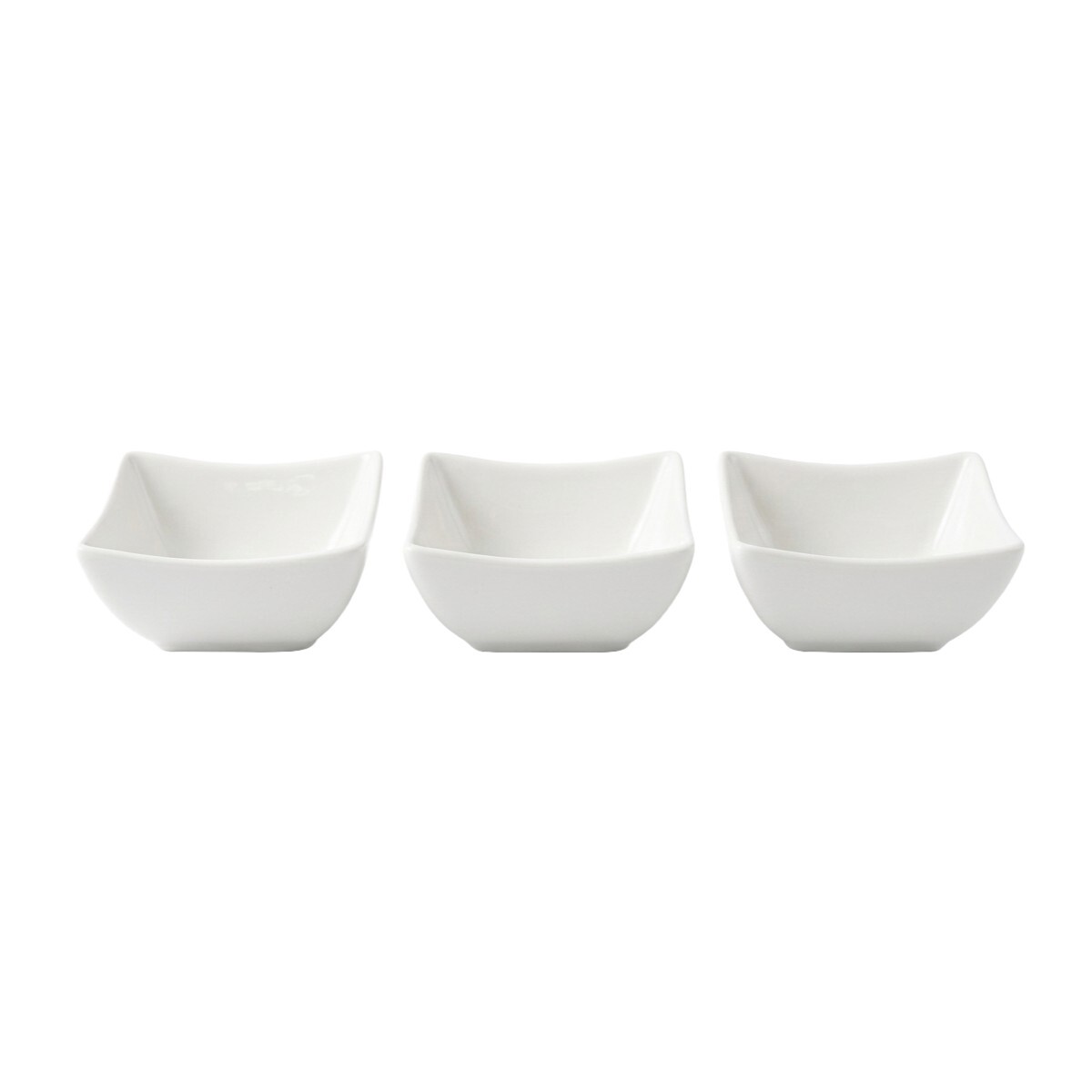 SET SALSERA CUAD CERAMICA BLANCA 10CM 3PZAS 