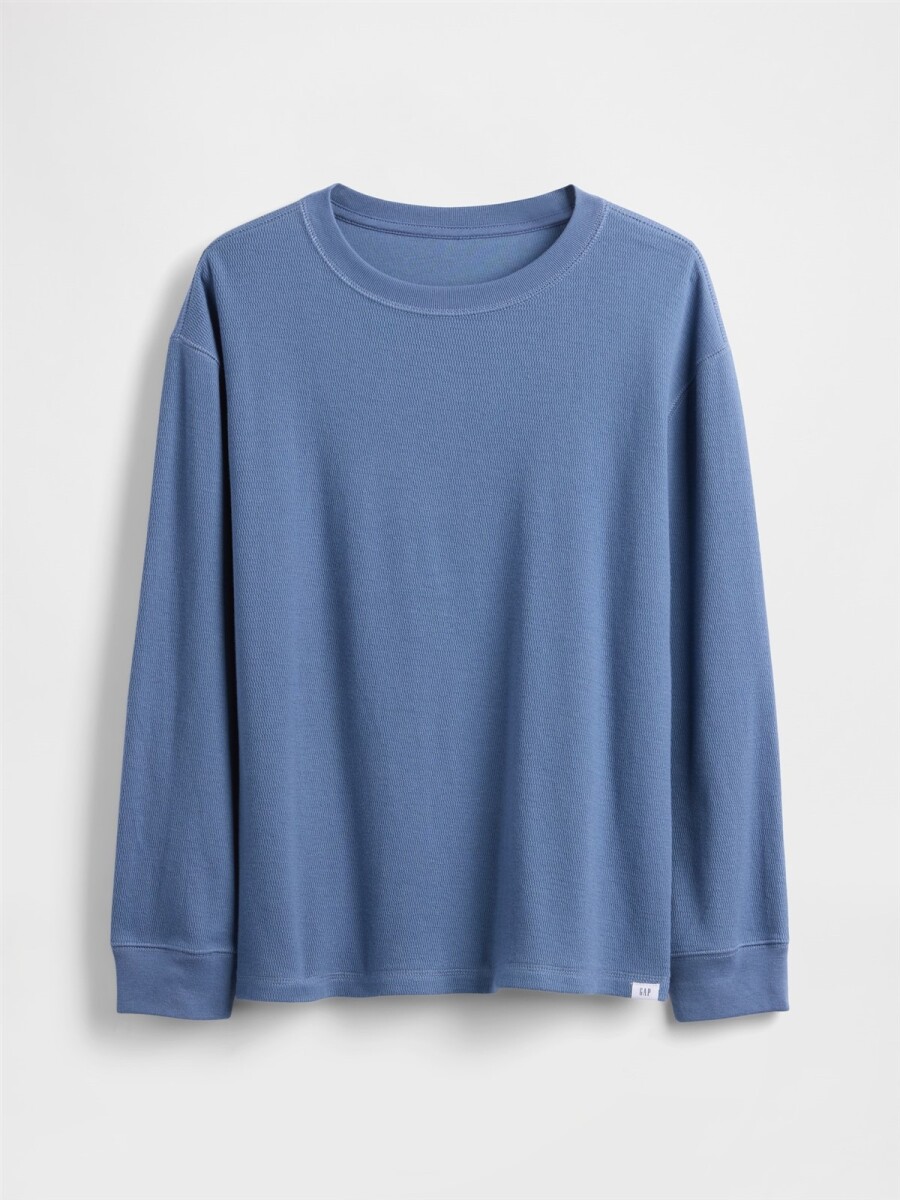 Remera Waffle Niño - Bainbridge Blue 