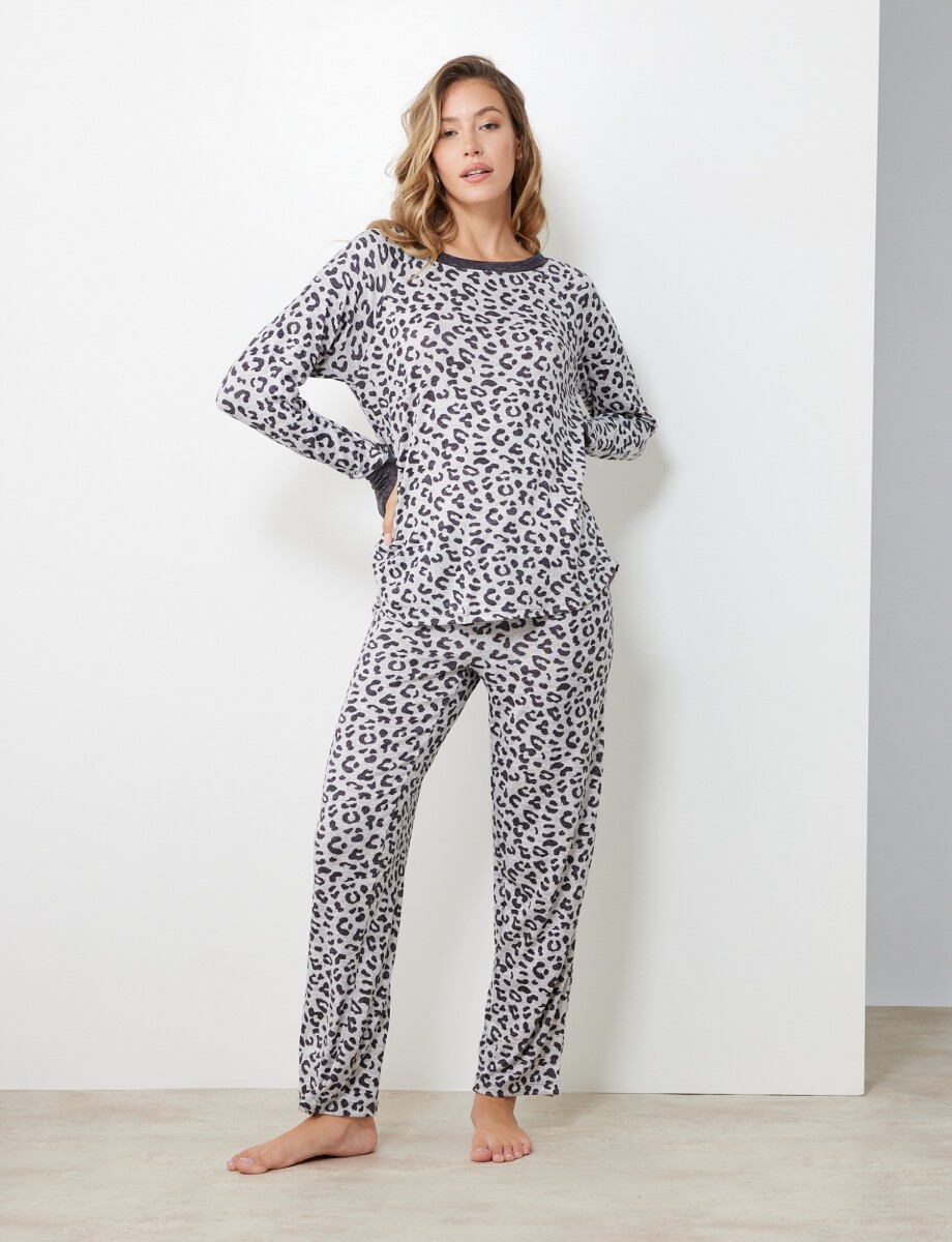 Set Pijama Remera & Pantalon - Gris/multi 
