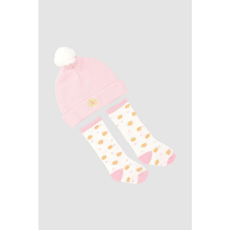 Set gorro y medias pink Rosado