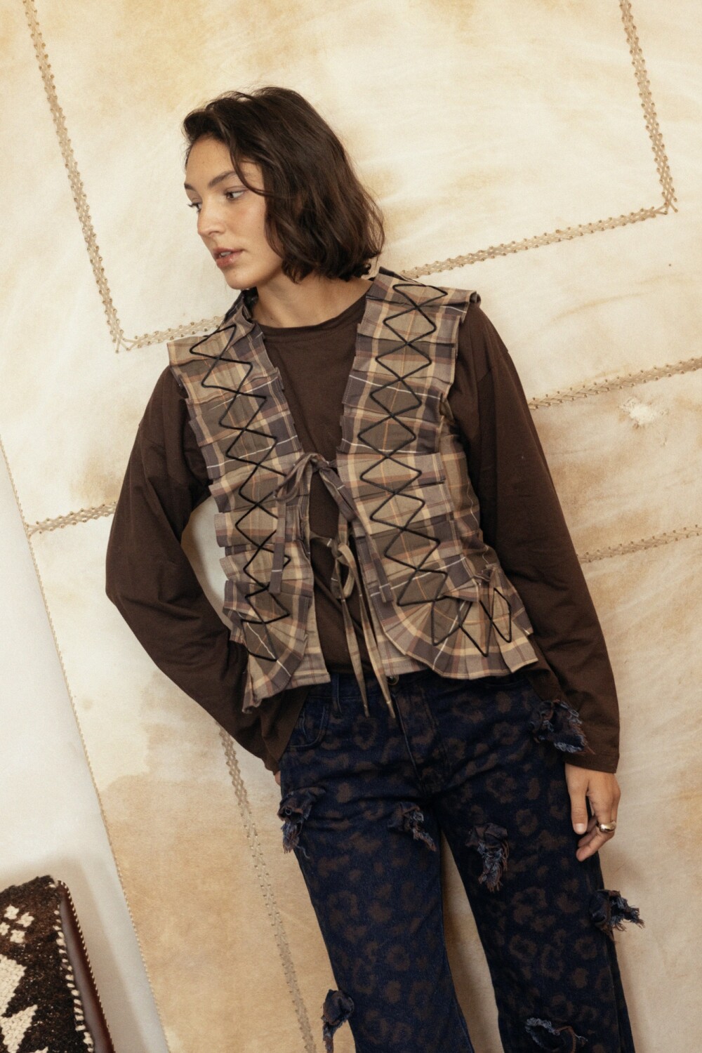 Dancing Queen top Verde / Camel
