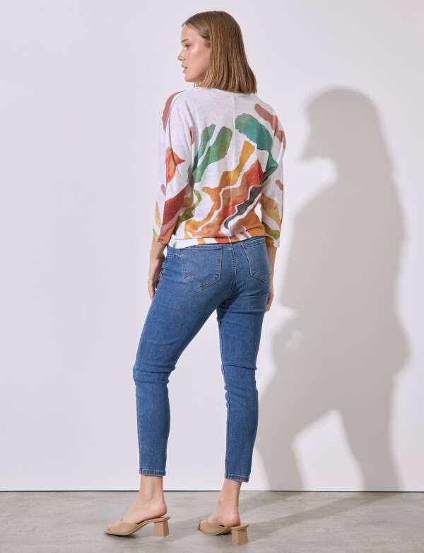 Blusa Tejido Printed MULTI/TOSTADO