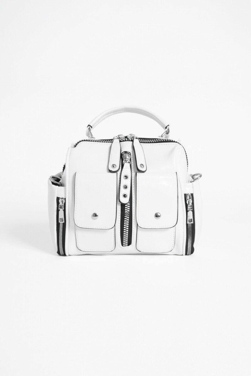 Mochila - bandolera doble compartimento blanco