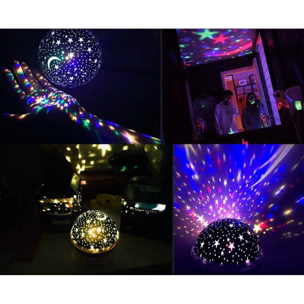 Lámpara Veladora Proyector Led De Estrellas Usb Mesa Techo Variante Color Celeste