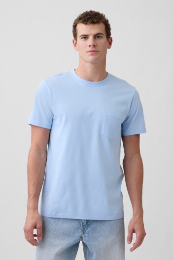 Remera Con Bolsillo Soft Hombre Cerulean Blue 402