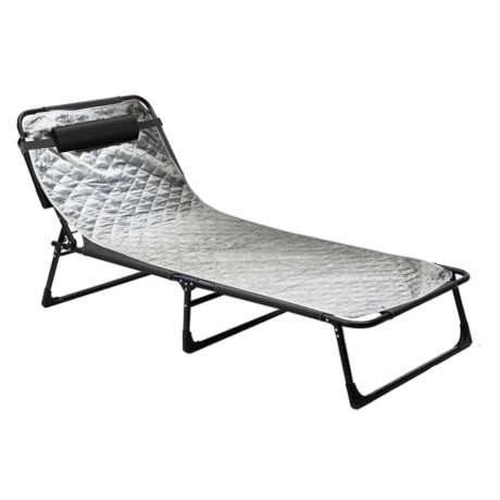 Catre cama plegable para camping con colchoneta 56cm ancho Gris