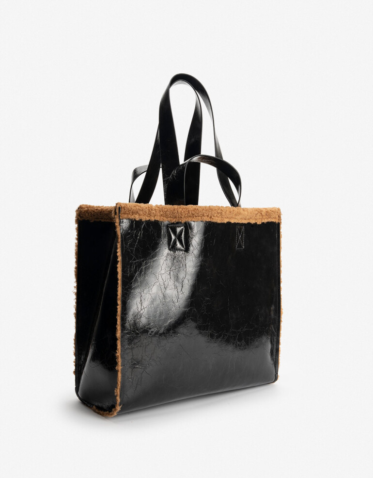 Shopper Cartera Shopper Reversible - Negro