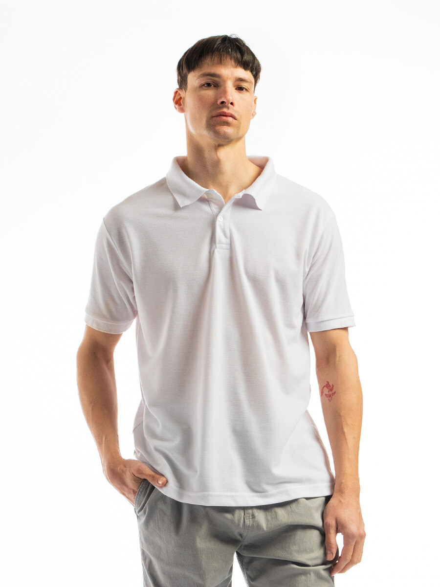 Remera Polo Algodón - Blanco 