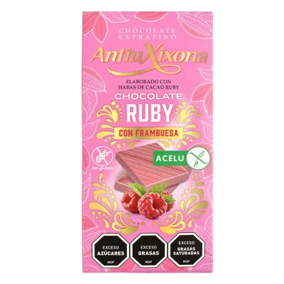 Chocolate Ruby Con Frambuesa Sin Gluten AntiuXixona Chocolate Antiuxixona Ruby