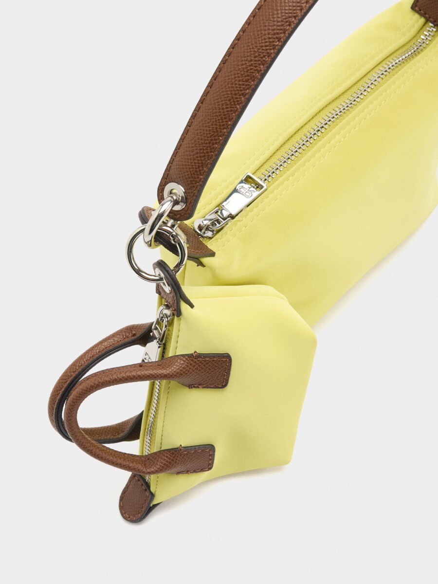 Bolso De Hombro Textura Suave Con Pendiente amarillo