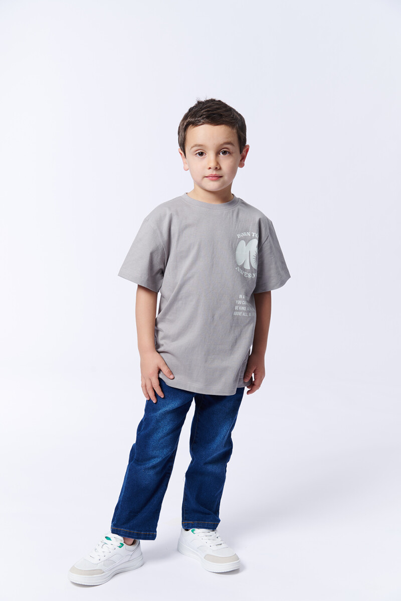 Remera estampa Awesome Gris