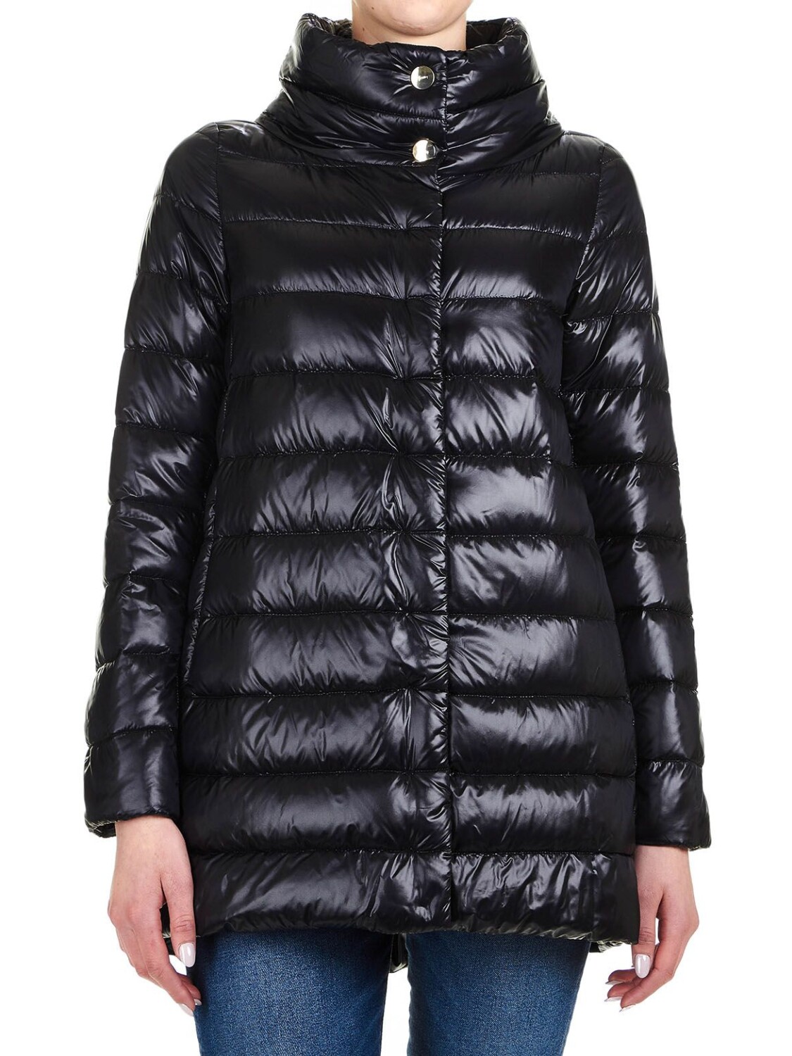 Herno-Campera de nylon rellena de plumas, Amelia Negro