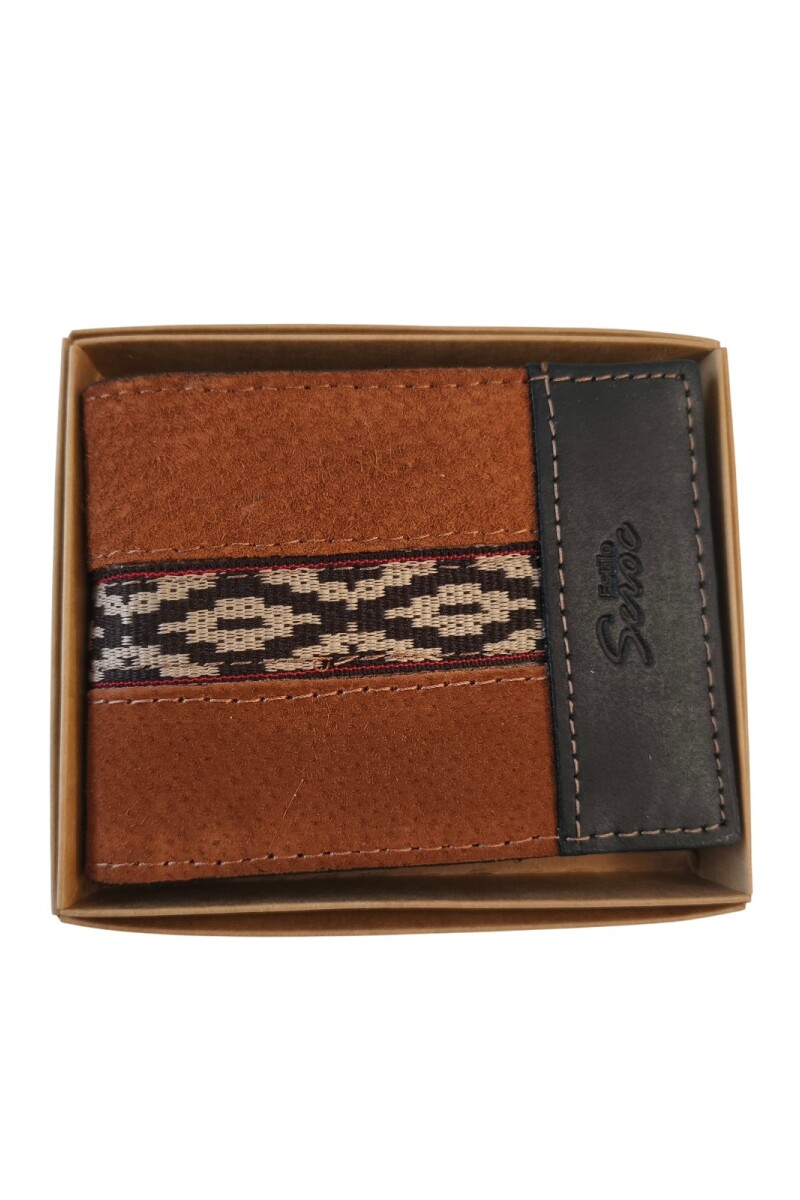 billetera de cuero al corte oxido