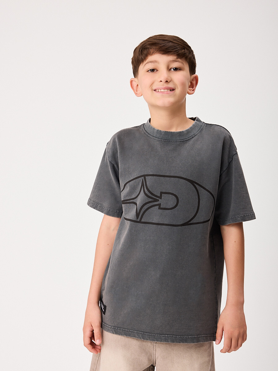 T-SHIRT M/C GUARIAN TEEN DIXIE - Gris Oscuro 