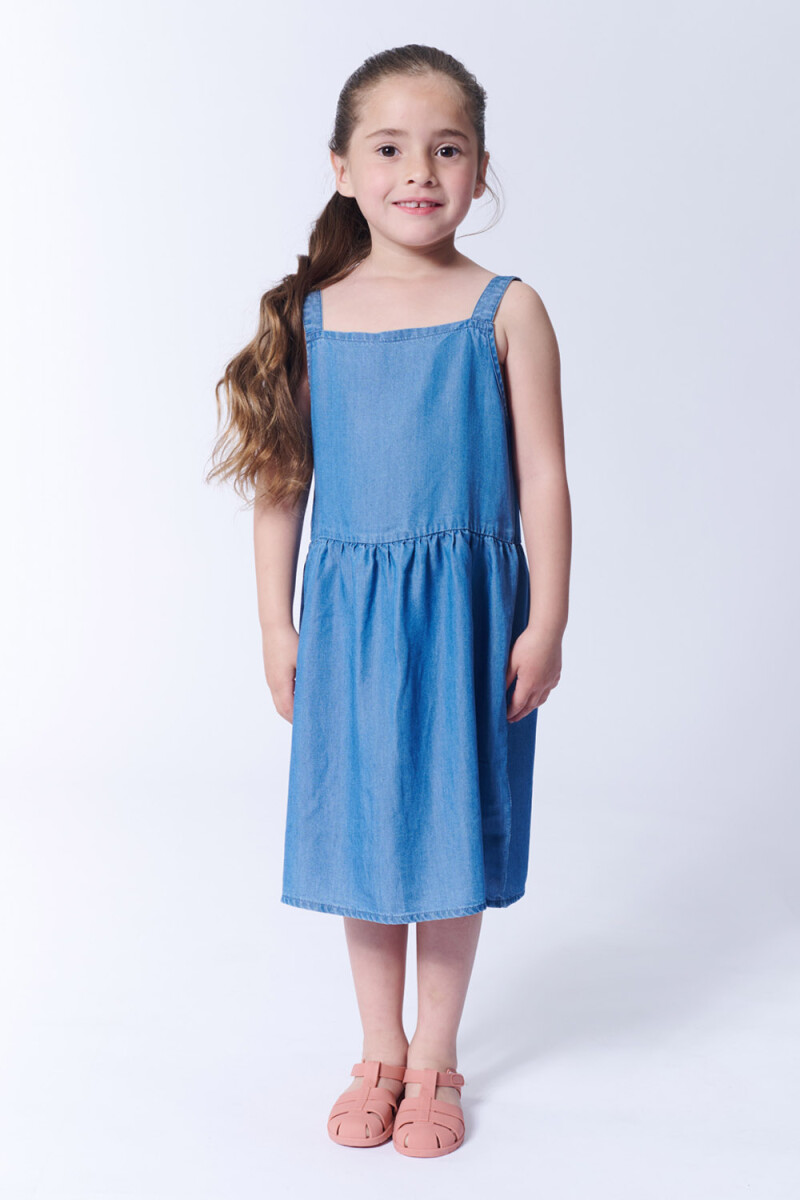 Vestido lyocell tirantes - Azul 