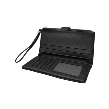 Billetera cuerina con colgante - 10x19cm Negro