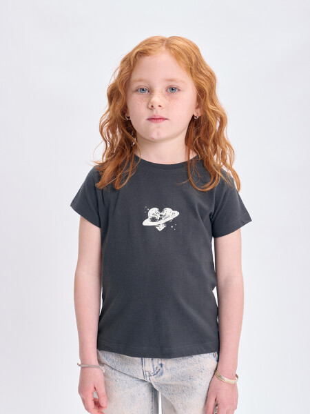 Remera estampa Self Love Gris Oscuro