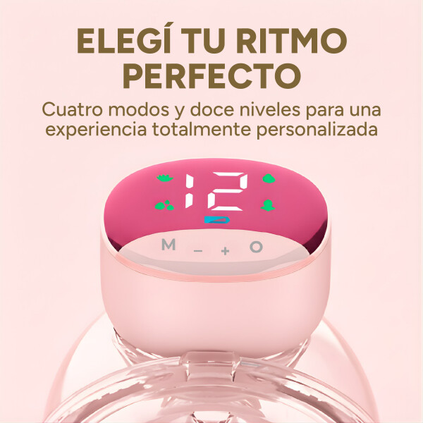 Extractor Maternal Inalambrico 4 Modos 12 Niveles Recargable Color Rosado