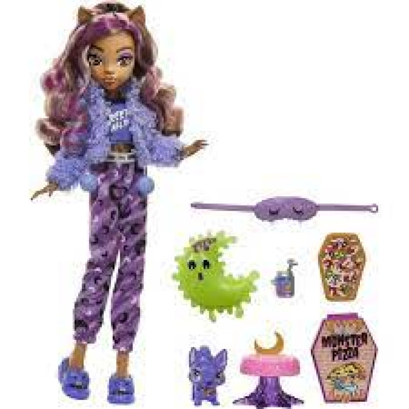 Muñeca Monster High Y Accesorios Para Fiesta De Pijamas, Clawdeen Wolf Muñeca Monster High Y Accesorios Para Fiesta De Pijamas, Clawdeen Wolf