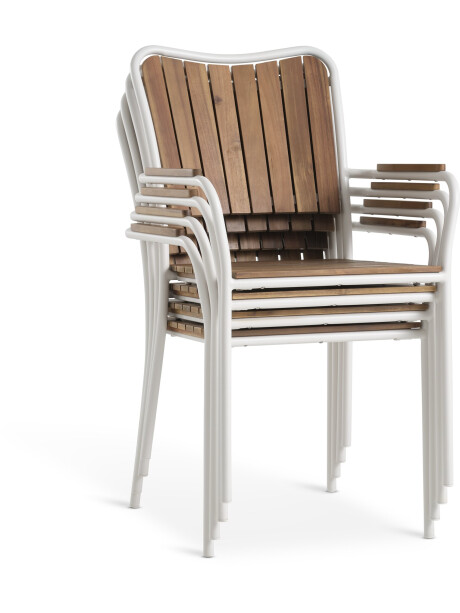 Silla apilable BASTRUP madera dura/bl Silla apilable BASTRUP madera dura/bl