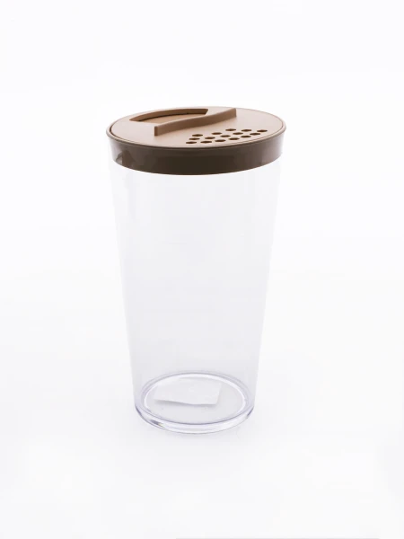 RECIPIENTE TRANSPARENTE BEIGE