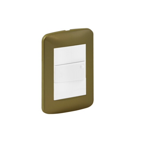 Plaqueta p/ 3 módulos champagne brillante - Reggio M46534