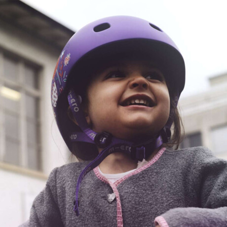 Casco Infantil Con Luz Micro Talle Único Flores