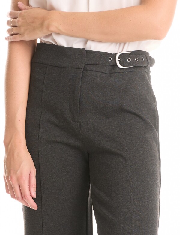 Pantalon Wide Leg Pretina Prolongada GRIS OSCURO