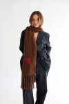 Bufanda Scarf Marrón con Rojo