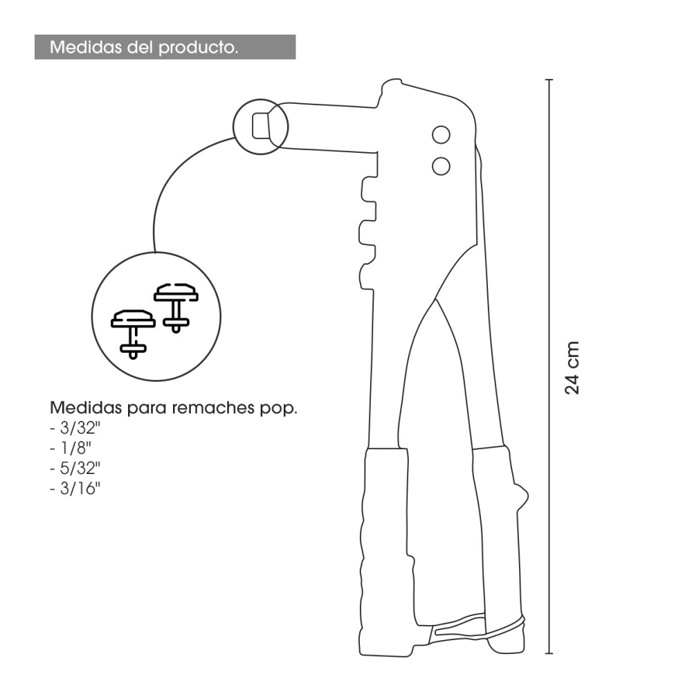 Remachadora Pop Manual Con 4 Puntas Ergonomica Remachadora Pop Manual Con 4 Puntas Ergonomica