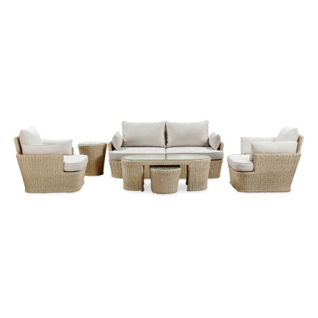 SET DE LIVING RATTAN-SINTETICO-Y-ALUMINIO NATURAL-BEIGE BARANY