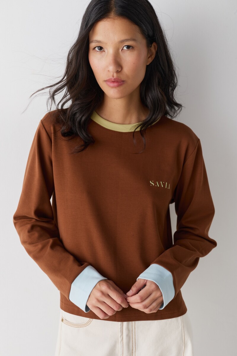 TSHIRT SAVIA CONTRAST Chocolate