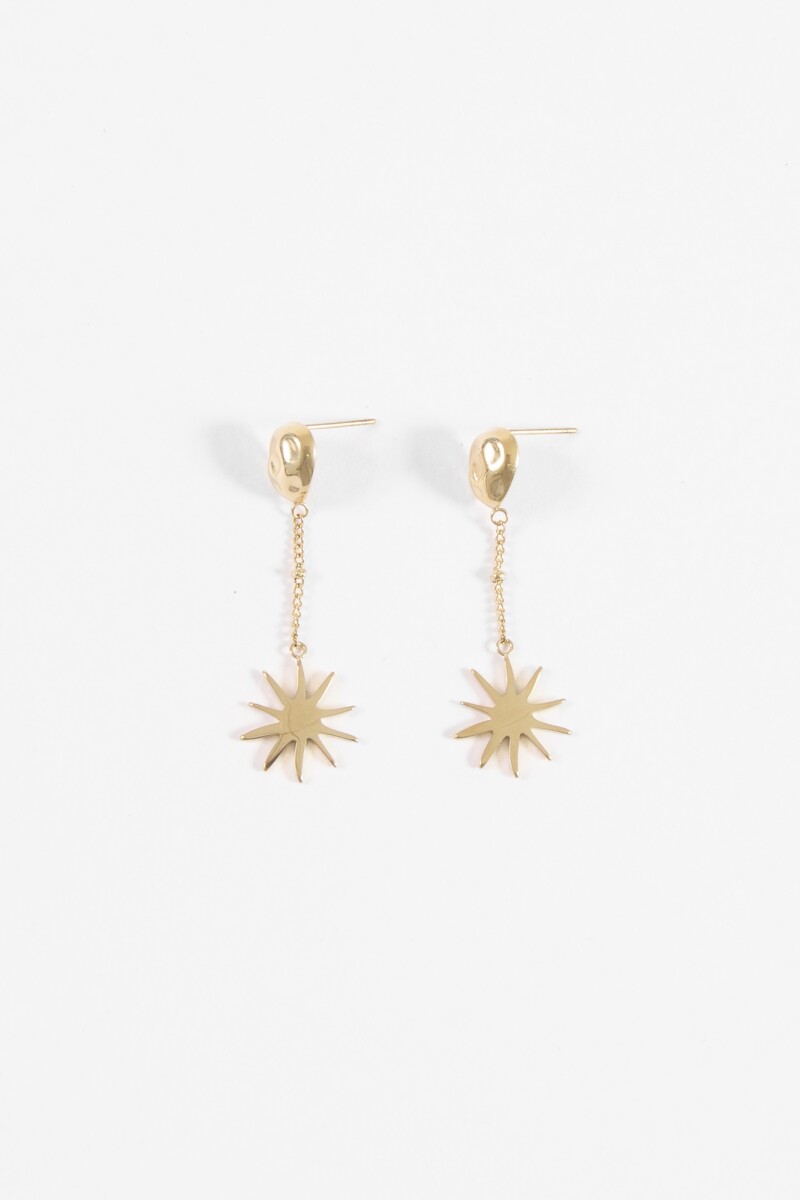 Caravanas largas sol dorado