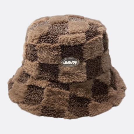 Gorro Bucket Split Cuadros Marrón