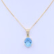 Colgante oro 18k con topacio oval engarce 4 puntas. Colgante oro 18k con topacio oval engarce 4 puntas.